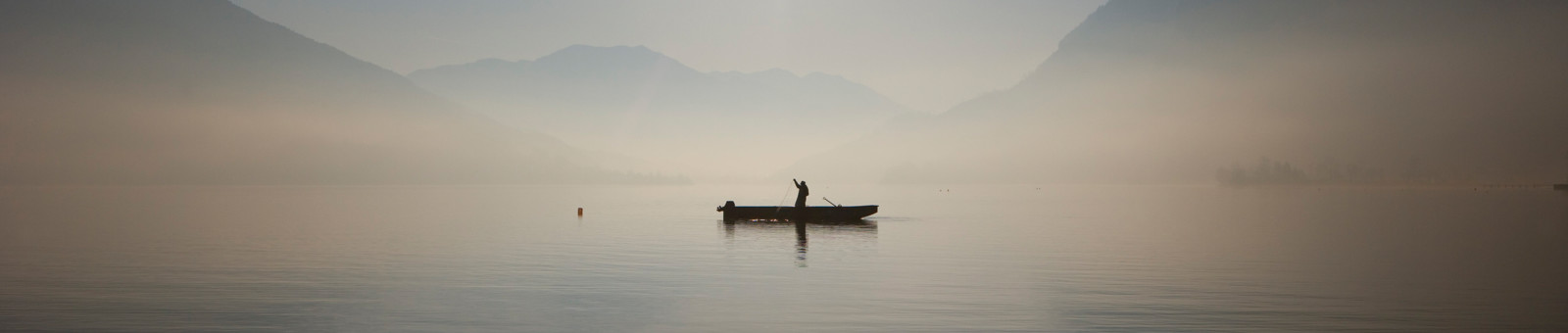     Lake Mondsee in Upper Austria, fishing boat 